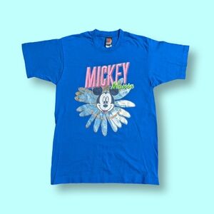90s Single Stitch Vintage Disney Mickey Mouse Flower Power T Shirt Large